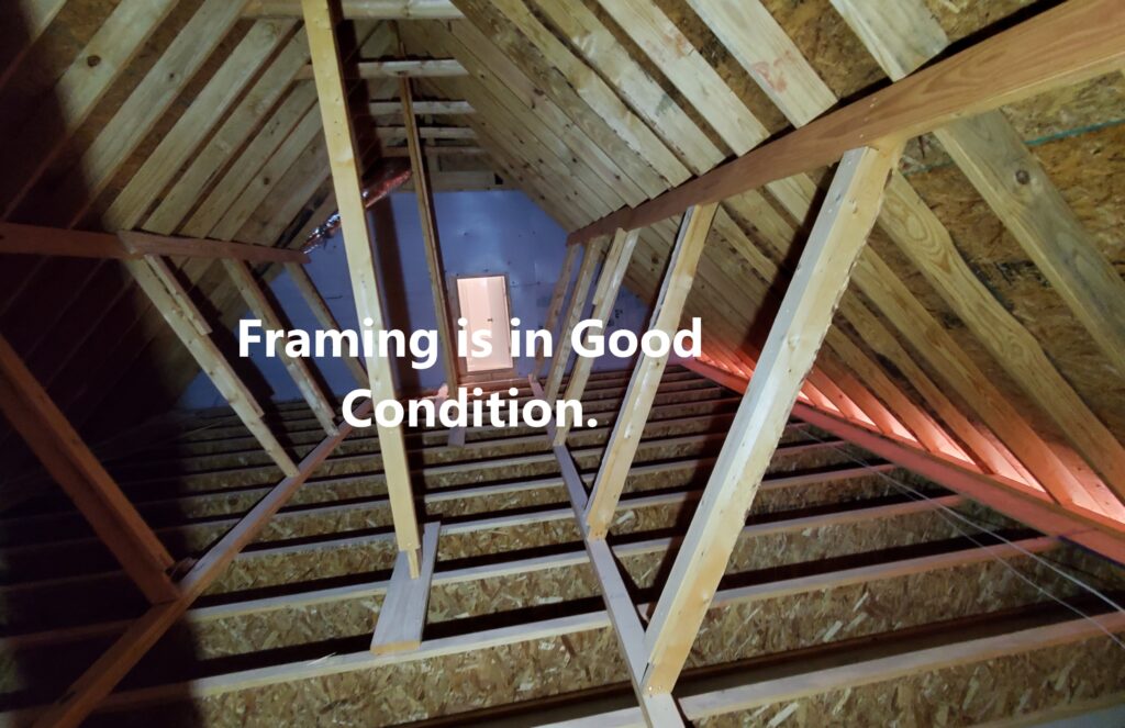 Framing was ins good condition at the time of inspection. Discovered during a New Construction home inspection by Powerworks Inspections