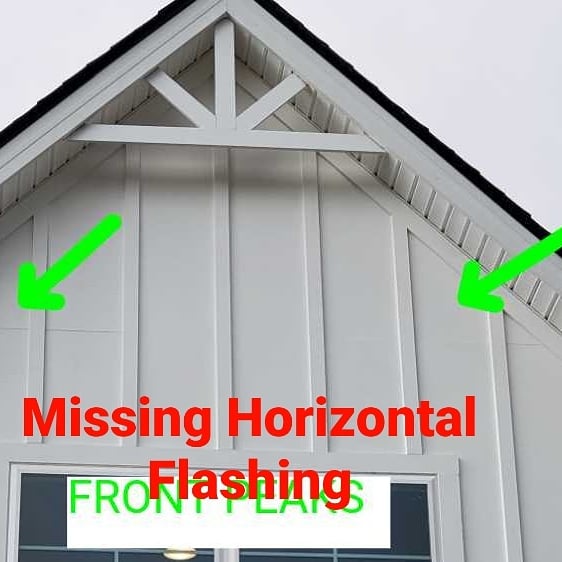 Hardi recommend horizontal flashing not installed. Home Inspection by Powerworks Inspections.