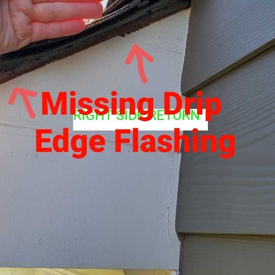 Drip Edge Flashing not installed. Home Inspection by Powerworks Inspections