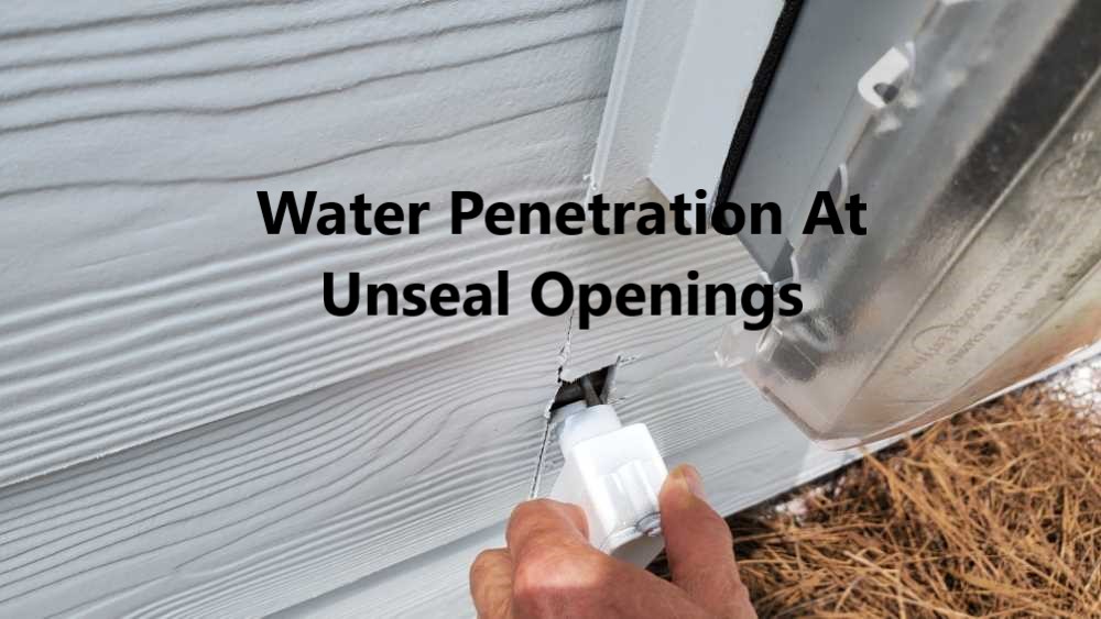 Penetrations in the exterior of the home should be sealed to prevent moisture and insect penetration.  Noted by Powerworks Inspections during a New Construction home inspection.