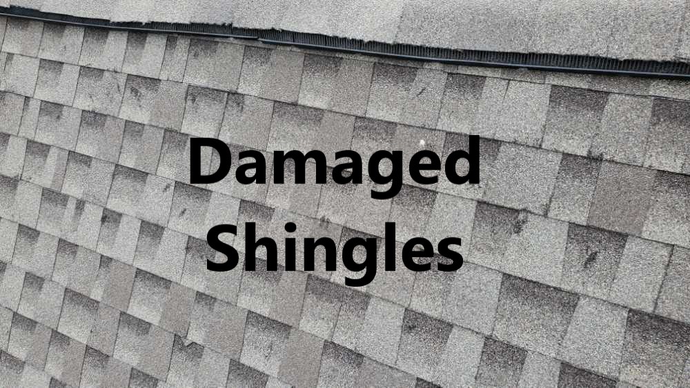 Damage shingles noted during a 11 Month Warranty during an inspection by Powerworks Inspections